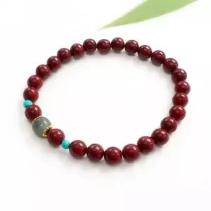 H21 천연화전옥과 천연경면주사 행운팔찌 소원팔찌