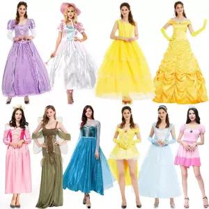 공주 라푼젤 코스프레 파티 성인 보라색 의상 여성을위한