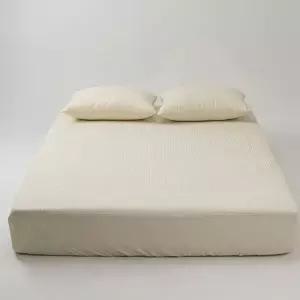 S매트리스커버 아이보리 무봉제 누빔 밴딩 싱글 매트리스 커버 패드매트리스커버