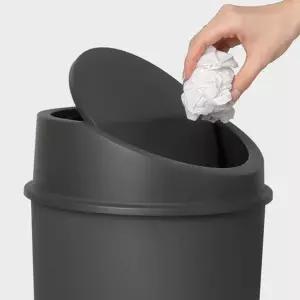 원형 휴지통 인테리어 스윙형 플라스틱 사무실 쓰레기통 종량제 뚜껑 다용도 분리수거 분리형 재활용