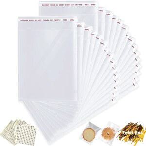 8인치 x 10인치 재밀봉 가능한 셀로판 백 500개, 보석, 카드, 사진, 봉투, 선물, 베이커리, 사탕 및 쿠키를 위한 포장용 셀프 씰링 클리어 셀로백 벌크