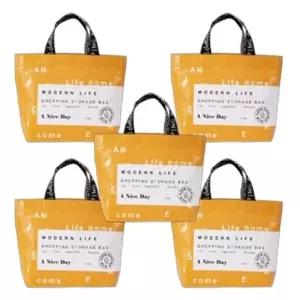 디자인 생활 방수 다용도 타포린백 소형 5P 리유저블 장바구니 시장 가방