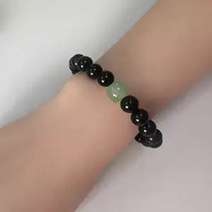 [실버문]H25 천연화전옥과 흑단의 행운팔찌 소원팔찌