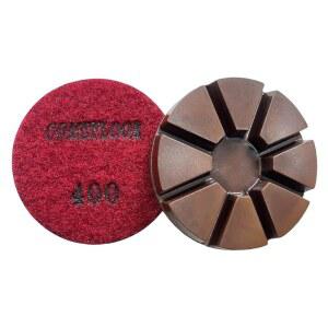 [미국배송] 콘크리트 테라조 바닥용 하이브리드 전이 다이아몬드 연마 퍽 공격적인 후크 및 루프 패드 3인치 샤프 구리 본드 디스크 400# 3PCS