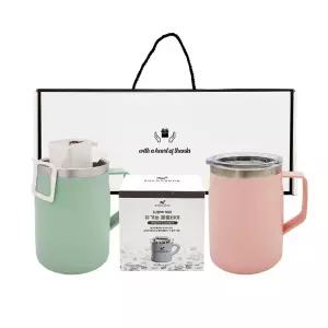 웰세스 이중 스텐 머그컵 2P + 드립백 커피 1종 1P 세트