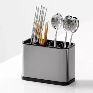 스텐 물빠짐 수저통 4구 수저꽂이 조리도구통