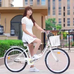 출퇴근용 클래식 자전거 여성용 옐로우 여성용자전거 클래식자전거 레트로 경량 단일 감성