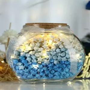 유리 보관함 종이학 장식 종이별 트럼펫소장용 투명 소장용 꽃장식 학종이보관병 컬렉션 병