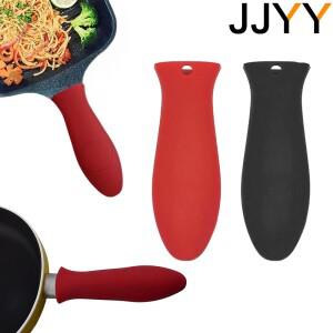 JJYY 미끄럼 방지 두꺼운 실리콘 절연 손잡이 거치대 다리미 프라이팬 데임 팬 커버