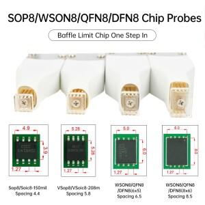 실험보드 SOP8/WSON8/QDFN8 칩 다운로드 굽기 읽기 쓰기 프로브 스프링 니들 플래시 버너(케이블 간격 4.4/