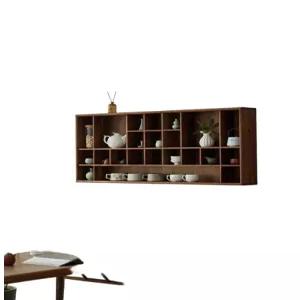 원목 머그컵 진열장 다도장 찻잔 수납선반 벽걸이 빈티지