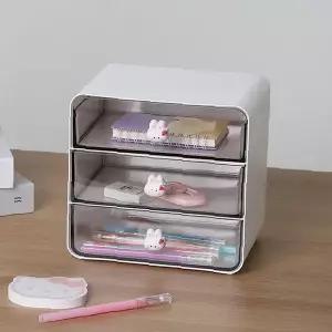 책상정리함 3단 서랍형 화장품 문구 소품 수납함 홈오피스 공부방 데스크테리어 대형