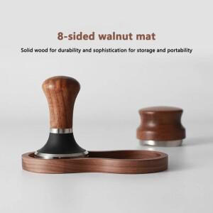 51mm/53mm/58mm 나무 에스프레소 커피 탬퍼 매트 플루트 홀더 코너 패드 미끄럼 방지 커피웨어 탬핑 액세서