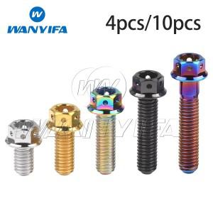 Wanyifa 티타늄 볼트 M6x10/15/20/25/30/35/40/45/50/55/60/75mm 플랜지 내부 육각 머리 나사 바이크 오토