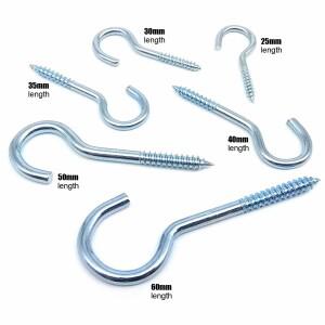 25pcs 그림  프레임 램프 빛 천장 RV 도구 공장 커튼 커튼 그물 와이어 눈 볼트 아이 나사 나선형 옷걸이 C