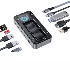 USB 팬있는 케이스 허브 C ssd 모델 m2 10in1 도킹스테이션