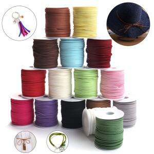 2.6mm 평평한 인조 스웨이드 꼬임 끈 벨벳 가죽 로프 수제 실 가정 장식용 DIY 부품 공급