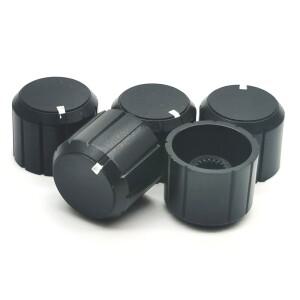 전위차계 플라스틱 손잡이 20x16mm 6mm 샤프트 구멍 직경 나사산 널링 캡 5개