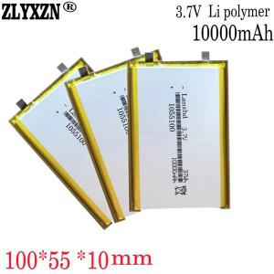 1-10PCS 3.7V 리튬 폴리머 배터리 10000mAh 100x55x10mm 소프트 패키지 보조베터리 블루투스 스피커 태블릿