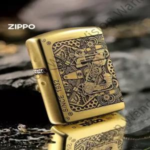 황동 아머 3면조각 스팀펑크 ZIPPO 라이터