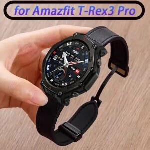 Amazfit T-Rex3 Pro 48mm 44mm 마그네틱 팔찌용 실리콘+가죽 스트랩 Helio/Bip 밴드 Watch 5 6-5/Balance 2/Xiaomi