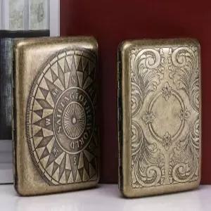 빈티지 나침반 휴대용 20개비 담배케이스 보관 철제