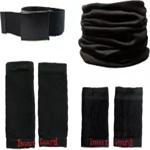 곤충 보호대 퍼메트린 처리 진드기 게이터/소매 및 모기 파리 치거 기타 기피제 완전 패키지 2 (블랙/블랙)
