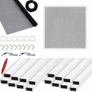 모서리 스플라인 스프링 풀 탭 스크린 메시 및 롤링 도구가 포함된 Yaocom 4 팩 윈도우 키트 알루미늄