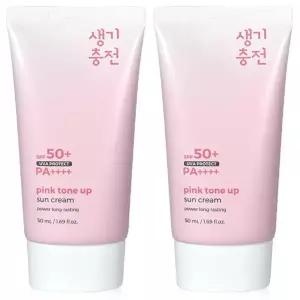이지하우스 프리티스킨 선크림 핑크 톤업 50ml 2개 파데프리 SPF 50+ PA++++ 723898