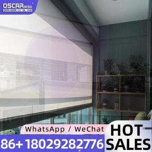 전동식 야외 창문 차양 지퍼 트랙 선쉐이드 롤러 알루미늄 합금 프레임 파티오 발코니 정원용