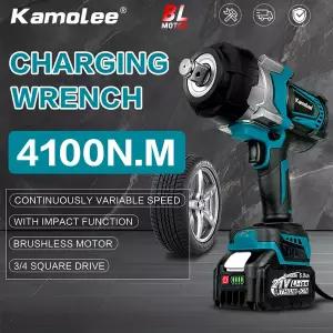 전동라쳇 충전식 임팩 드릴 카몰리 4100N. M 고토크 임팩트 렌치 3/4인치 무선 충전 전동 공구 마키타 18V-
