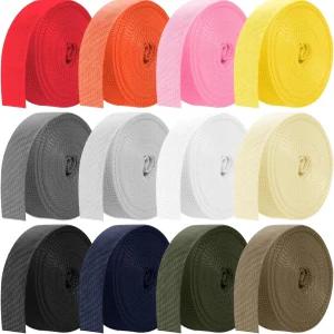 YOGAVRS 12롤 폴리프로필렌 웨빙 1인치 1.5인치 경량 스트랩 안전벨트 스트랩으로 실내 야외 DIY 장비 수리