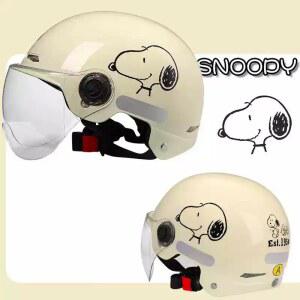 오토바이 바이크 반모 하이바 귀여운 여름고글 강아지 고양이귀 헬맷 사계절용 레트로 남녀공용 페이스 헬멧