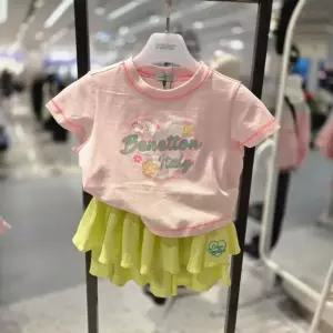 [갤러리아] 베네통키즈  26S/S 러블리체커보드크롭티티어드스커트팬츠 QATS1631/SP0263PY