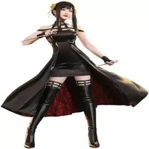 키라 요르 포르거 코스프레 의상 도키-SR 여성 고딕 블랙 드레스 할로윈