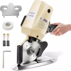 전기 로터리 패브릭 커터 110V 4인치 팔각형 칼날 천 가위 다층 카펫 가죽용 자동 연마기 포함