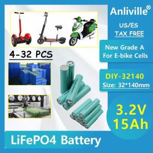 3.2V 15Ah 32140 LiFePO4 배터리 DIY 12V 24V 48V 5C 고출력 전자 바이크 오토바이 삼륜차 인기  고용량 4