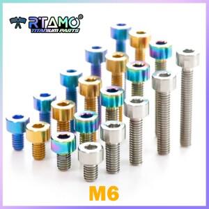 RTAMO Gr5 티타늄 볼트 M6x10/12/18/20/25/30/35/40/45/50/55/60/65 헥스 헤드 스크류 자전거 브레이크 및