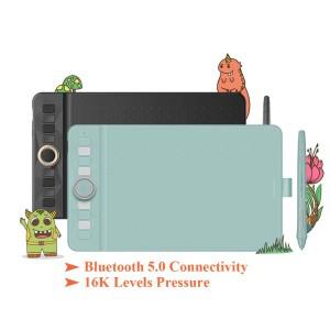 16K 레벨 GAOMON 무선 그래픽 태블릿 WH851 Bluetooth 5.0 연결 펜 8x5 인치 직관적인 다이얼 8 단축키