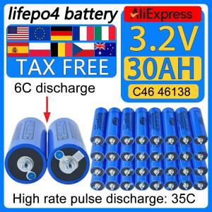 1-16PCS 3.2V 30AH A급 LiFePO4 배터리 C46 46138 인산염 셀 12V 24V 48V 바이크 오토바이 자동차용