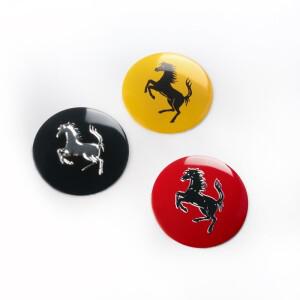 4pcs 56mm 노란색 말 자동차 센터 허브 엠 블 럼 스티커 바퀴 캡 스티어링 휠 데 칼 배지