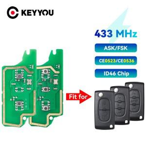 호환상품 KEYYOU ASK/FSK CE0523/CE0536 시트로엥 C2 C4 C5 C6 피카소 푸조 207 307 308 407 607 원격 키