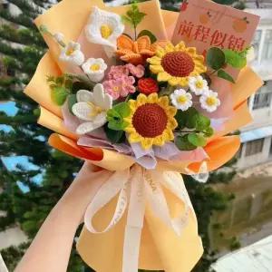 손뜨개 꽃다발 코바늘 선물 DIY 수공예 만들기 수작업