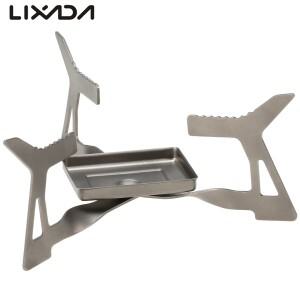 호환상품 Lixada 접이식 캠핑 스토브 초경량 티타늄 알코올 휴대용 컴팩트 경화 야외 연소로