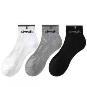 이중 쿠션 남성 단목 포인트 스포츠 양말 3족 세트 크루삭스 땀흡수 데일리 운동용