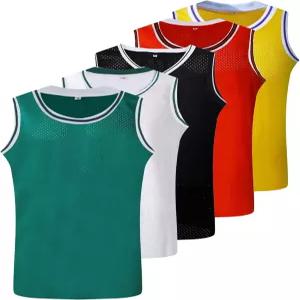 남자용 빈 농구 유니폼 메시 플레인 트레이닝 90S 힙합 의류 팀 운동 연습 스포츠 셔츠 S-3XL