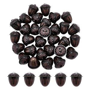 PH PANDAHALL 30피스 크리스마스 벨 작은 트리 빈티지 공예 솔방울 홈 휴일 금속 31.5 X 장식품 징글 28.5MM 장식 파티 도토리 데코, 모양 DIY