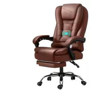 사무실 커피색 미니 안마 의자 소형 임원 오피스 가정용 엠버 + 마사지 발받침포함 A
