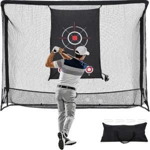 UPHYB 10x7.5ft/10x8ft 헤비 듀티 합금 스틸 골프 연습용 네트 타격 볼 리턴 시스템 매트 및 임팩트 스크린
