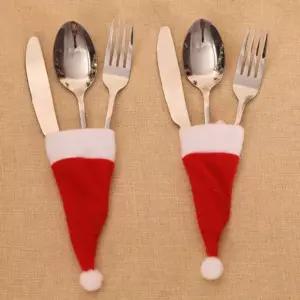 크리스마스 산타 모자 수저커버 연말파티 소품 Kfe4+4FaV